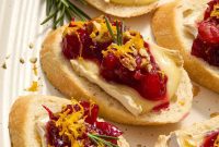 Sweet and Tart Cranberry Brie Crostini