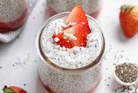 Creamy Coconut Vanilla Chia Pudding with Strawberries