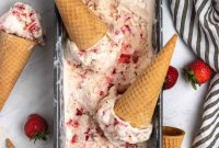 Easy Homemade No-Churn Strawberry Delight