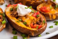 Cheesy Burger Potato Boats