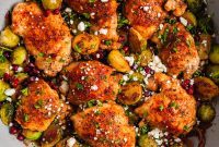 Sheet Pan Golden Chicken and Roasted Brussels Sprouts