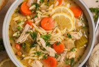 Zesty Lemon Chicken Orzo Soup