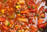 Hearty Slow Cooker Ground Beef Soup