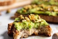 Simple Avocado Toast with Honey and Pistachios