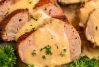 Seared Pork Tenderloin with Dijon Cream