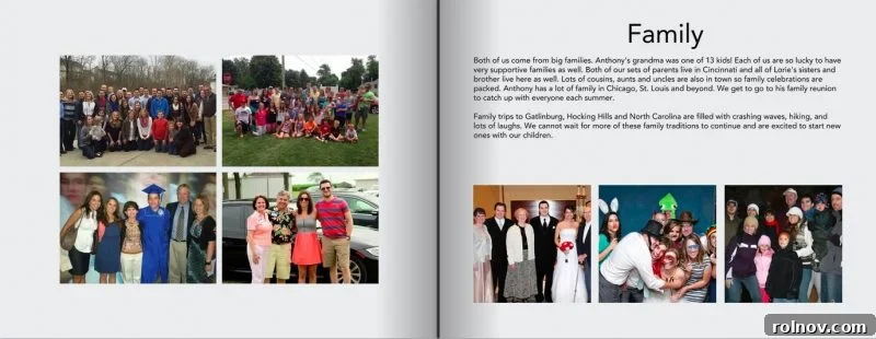 Another page from our adoption profile, illustrating our home and lifestyle.