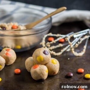 Peanut Butter Reese's Pieces Cookie Dough Bites
