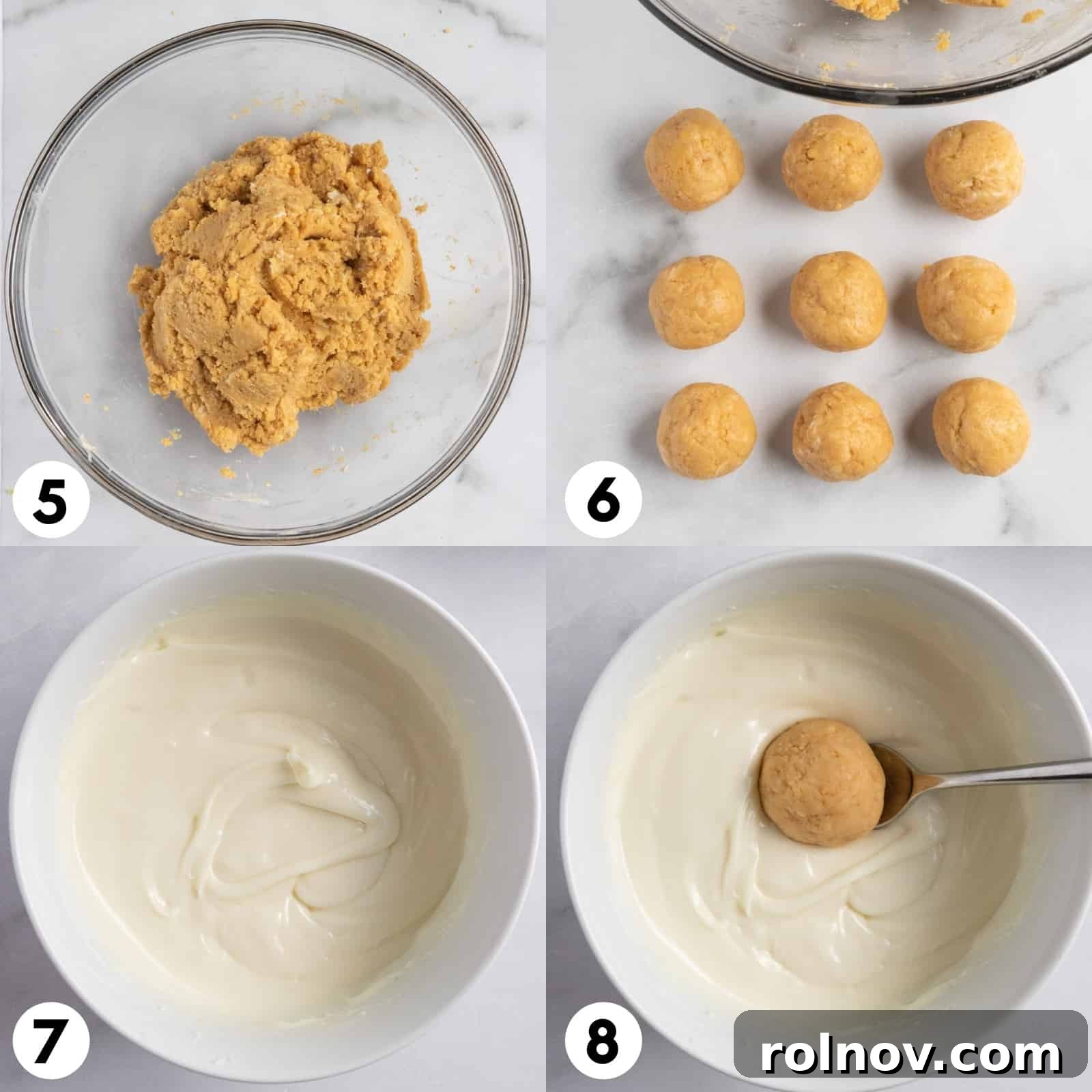 Oreo Ball mixture in mixing bowl and then rolled into balls.
