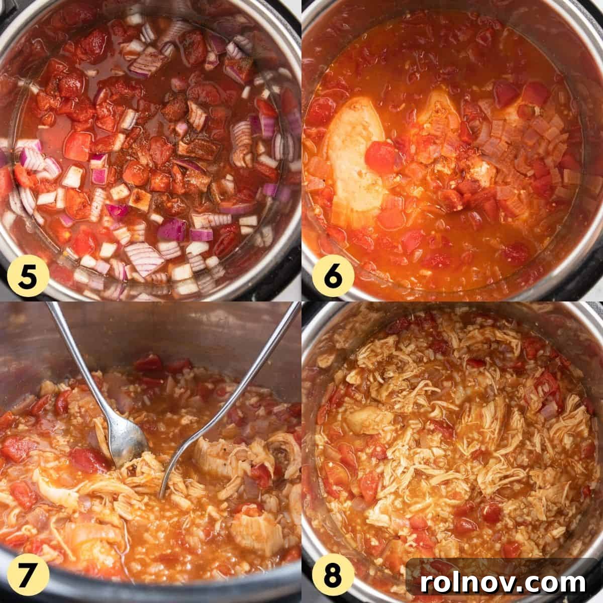 One-Pot Wonder Cheesy Chicken and Rice 5 Instant Pot chicken and rice steps.