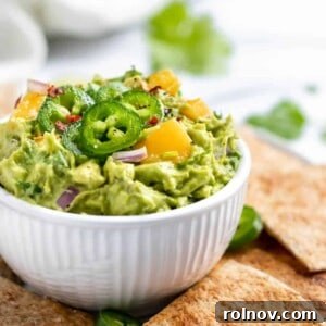 Spicy Mango Guacamole prepared and ready to serve