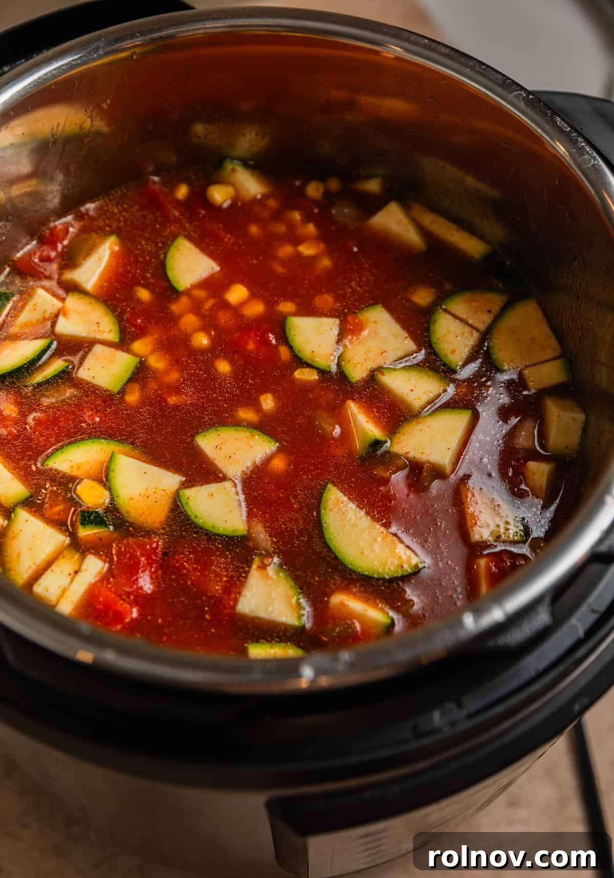 Ultimate Instant Pot Chicken Tortilla Soup 6 Instant pot chicken tortilla soup ingredients before cooking.