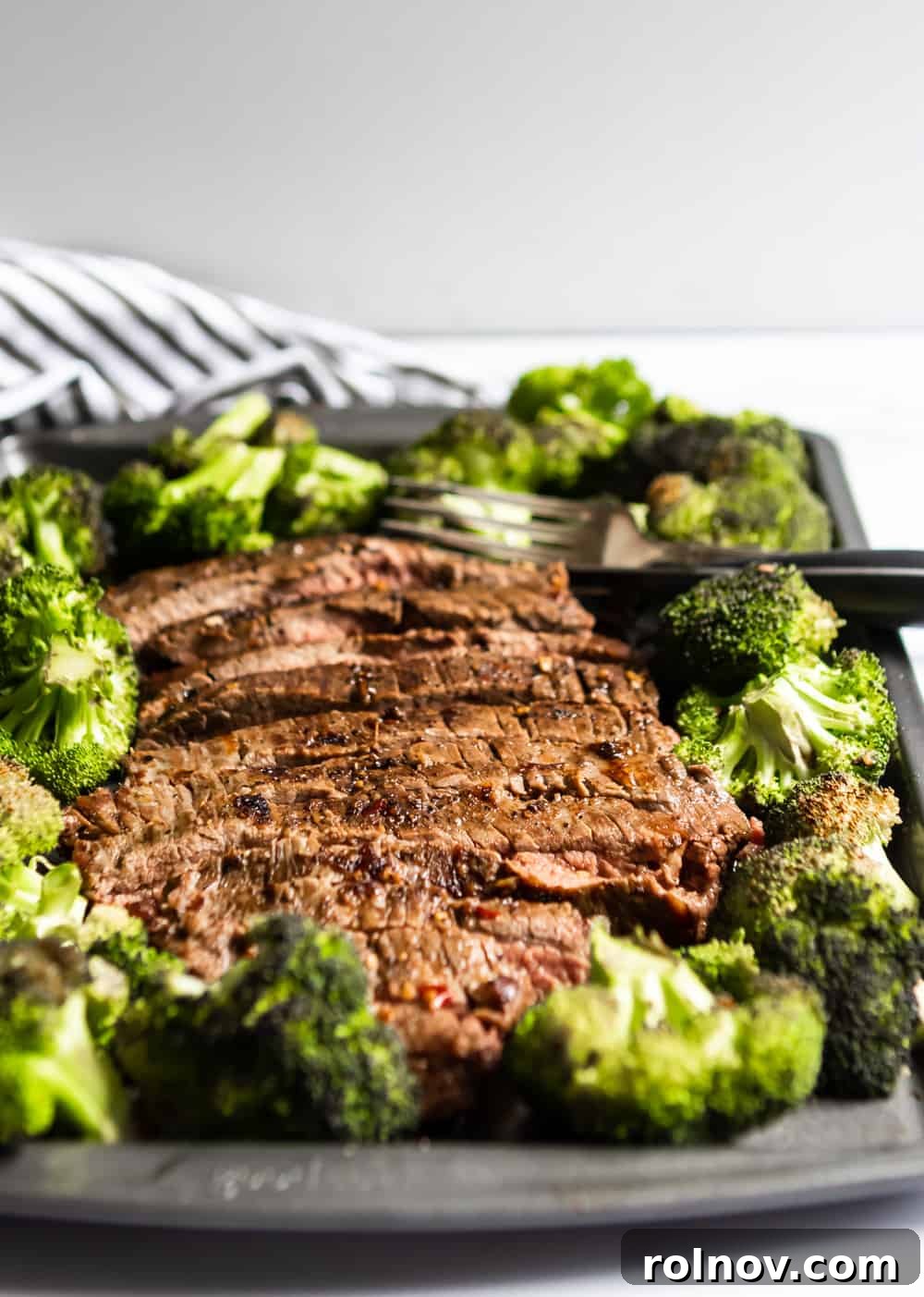 Speedy One-Pan Steak and Broccoli 4 Juicy Marinated Flank Steak and Roasted Broccoli