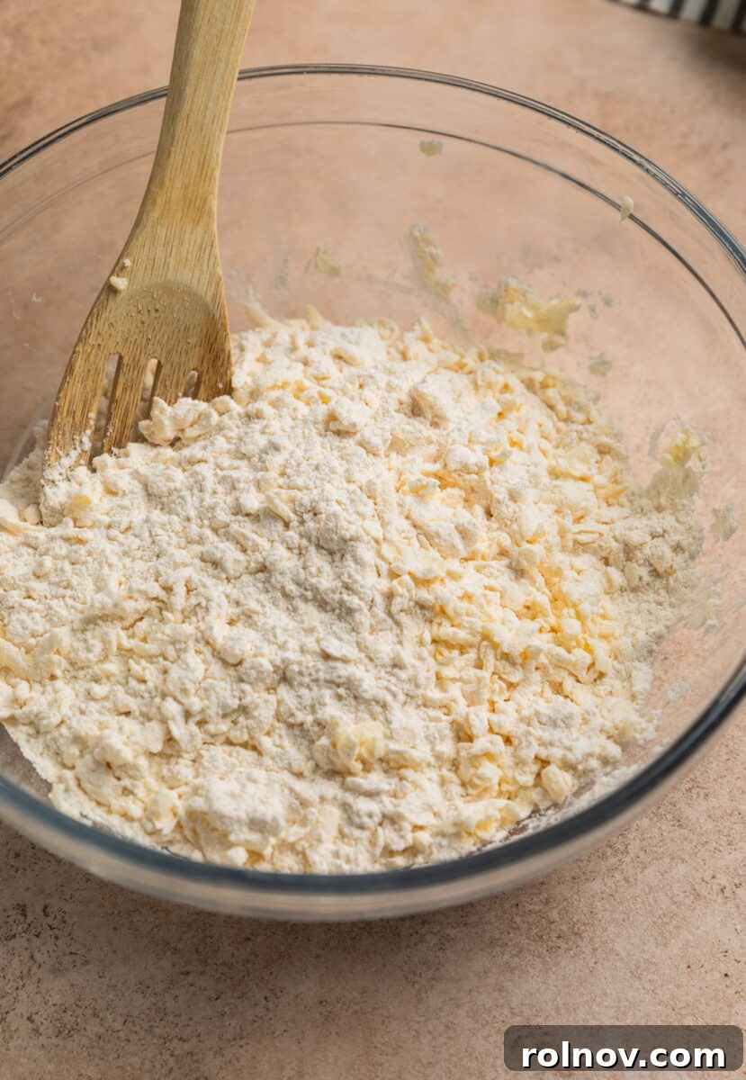 Golden Honey Biscuits 5 Grated butter combined with flour and dry ingredients.