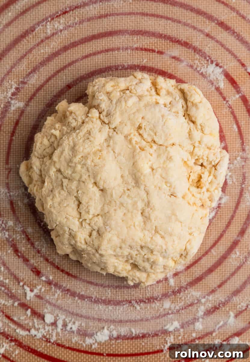 Golden Honey Biscuits 8 Honey biscuit dough on pastry mat.