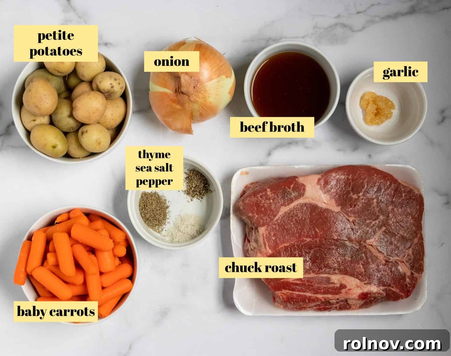 Slow Cooker Beef Pot Roast 4 Ingredients to make pot roast recipe.