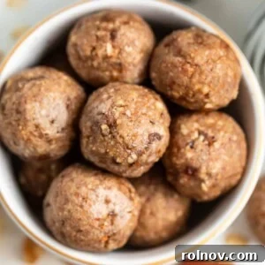 A bowl brimming with delicious no-bake banana bread bites, perfect for a quick and healthy snack.