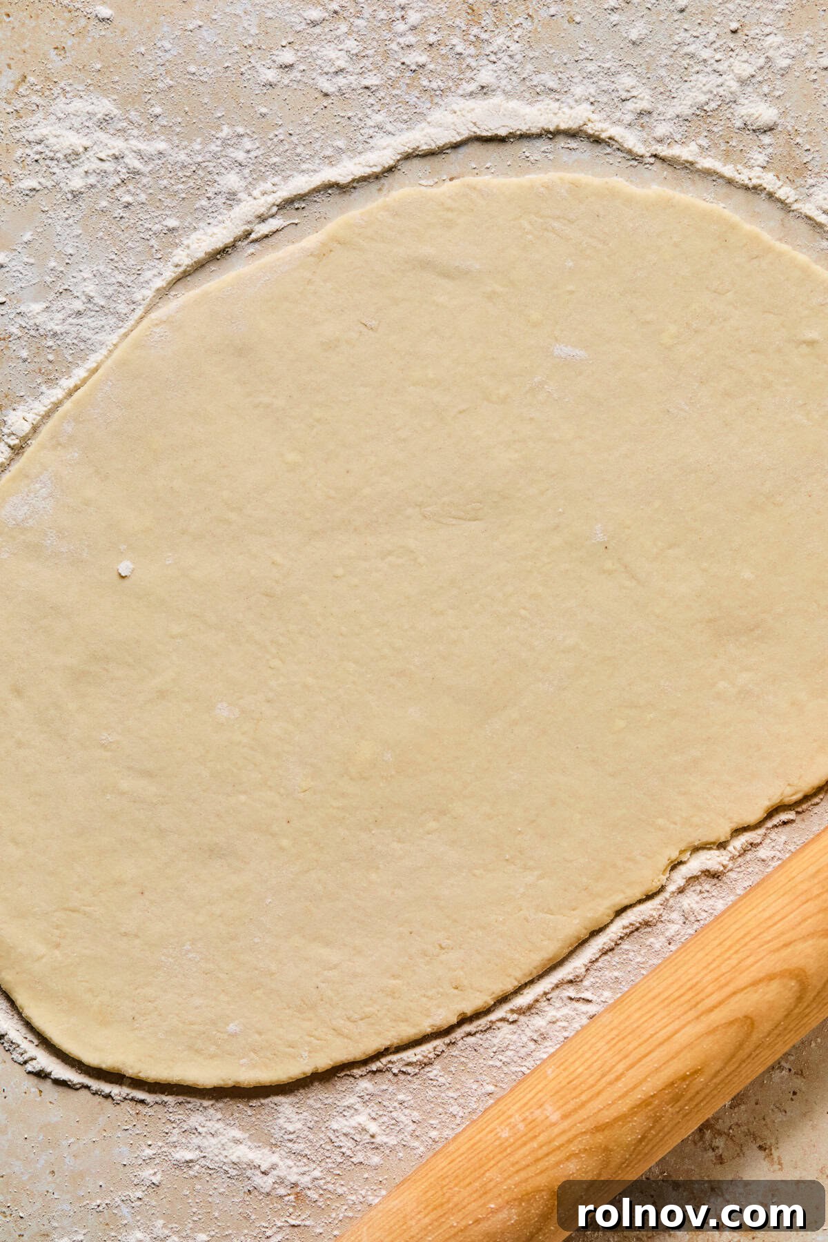 Crispy Air-Fried Blueberry Turnovers 11 Chilled pie crust dough rolled out thinly on a lightly floured countertop.