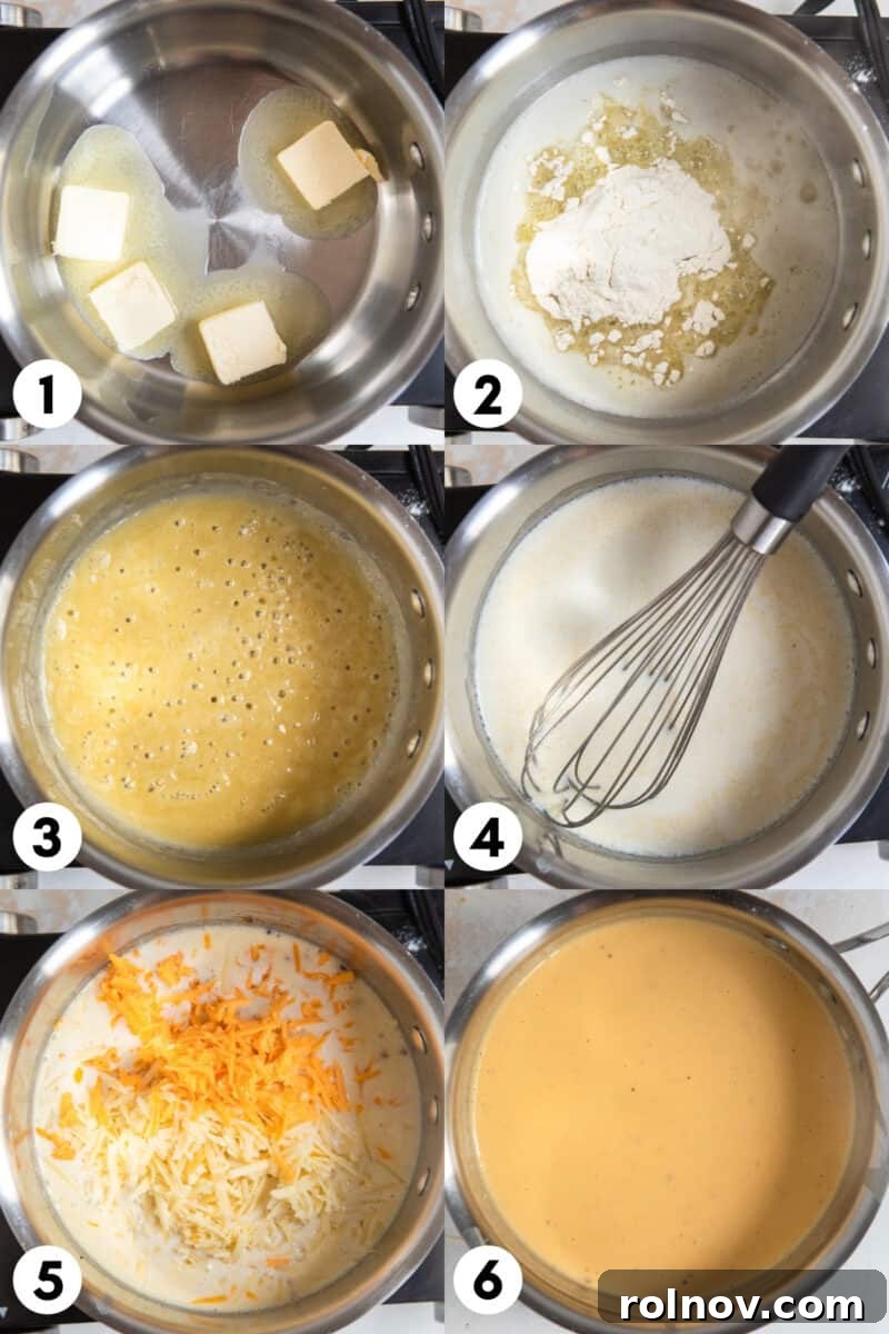 Gourmet Cheddar Gruyère Mac and Cheese 5 Steps to make gruyere mac and cheese sauce.