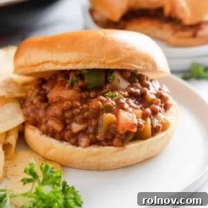 Vegan sloppy Joes on bun with chips.