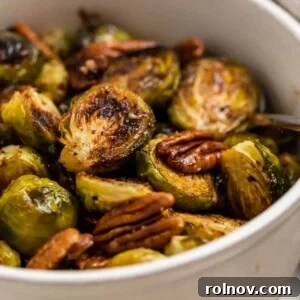 Elevate Your Gnocchi Side Dishes That Shine 19 Dish with maple balsamic roasted brussels sprouts with pecans.