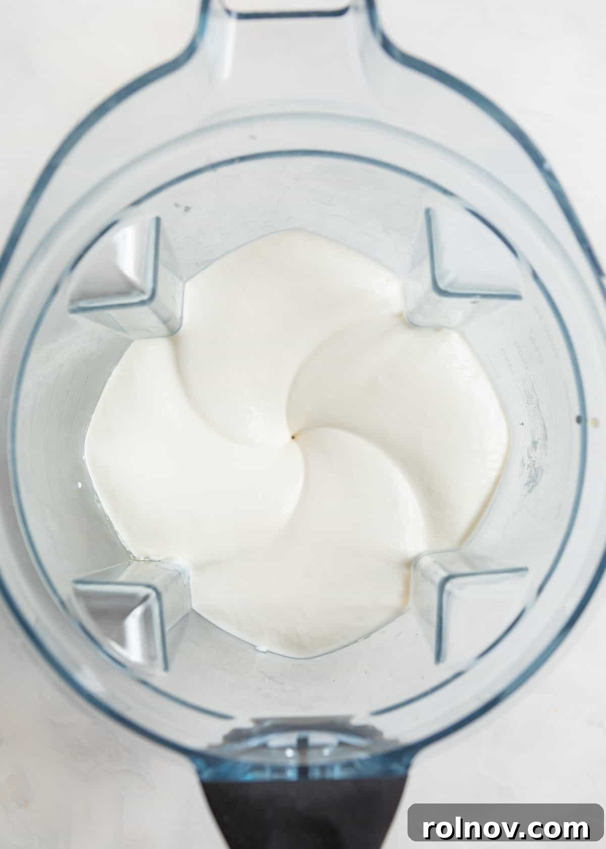 Cottage Cream Dream 10 Smooth and creamy cottage cheese ice cream base after being blended in the blender.