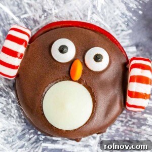 Adorable Oreo Penguins, meticulously crafted with white and dark chocolate elements.