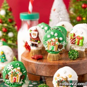 Christmas Oreo Snow Globe Cookies, showcasing intricate edible snow scenes.