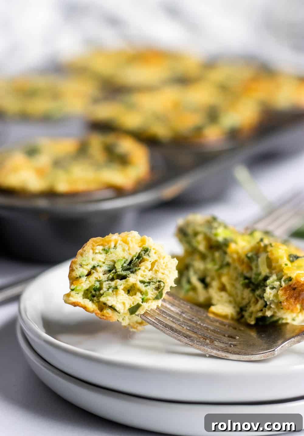 Spinach Egg Power Bites 2 Nutrient-packed breakfast egg muffins with fresh spinach and shredded zucchini