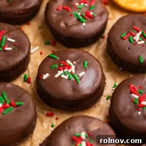 Chocolate dipped ritz crackers with reese cup centers.