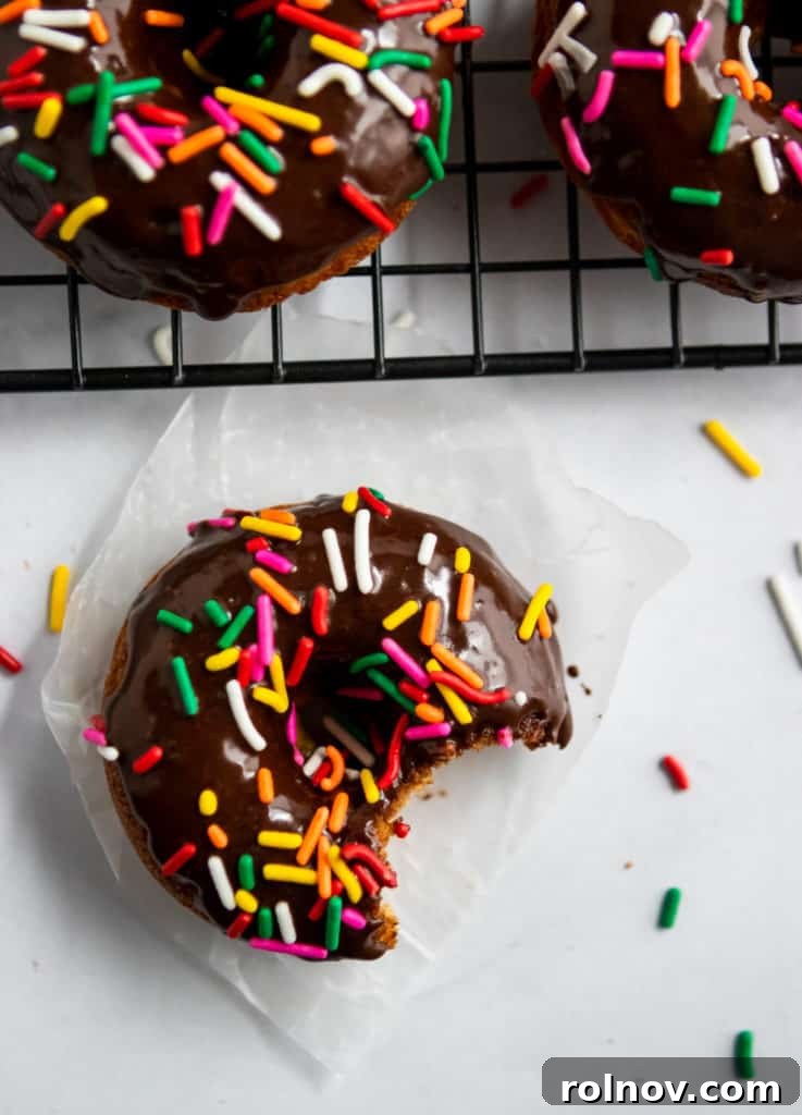 Wholesome Greek Yogurt Doughnuts 7 Bite shot of Greek yogurt whole wheat donuts.