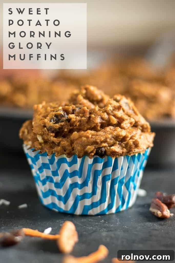 Sweet Potato Morning Glory: The First Rise of Our Adoption Story 6 Close-up of a stack of fluffy Sweet Potato Morning Glory Muffins, highlighting their moist texture and wholesome ingredients. Ideal for a healthy breakfast.