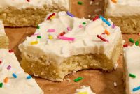 Vanilla Frosted Sugar Cookie Blondies