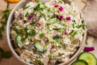 Refreshing Cucumber Feta Chicken Salad