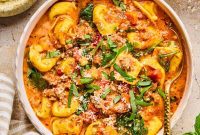 Slow Cooker Creamy Sausage Tortellini Soup