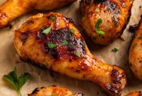Sticky Honey Mustard Chicken Drumsticks Recipe