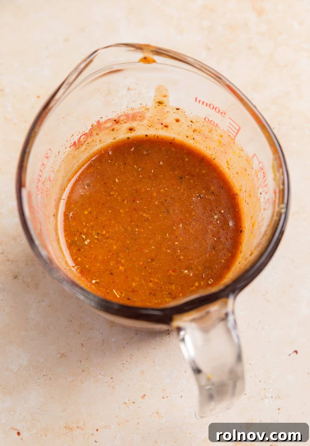 Sticky Honey Mustard Chicken Drumsticks Recipe 6 Honey mustard marinade in cup.