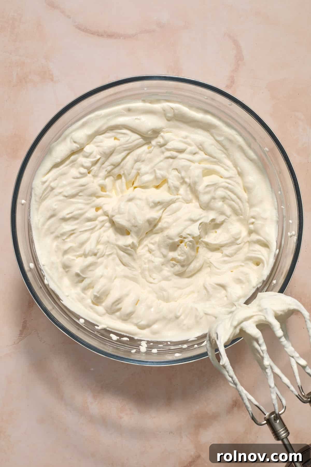Oreo Ice Cream Pie Recipe: No-Bake Cookies and Cream Dessert 8 Whipping cream whipped to stiff peaks in mixing bowl.
