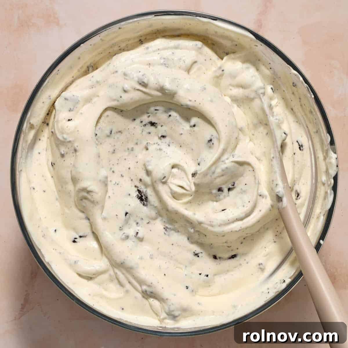 Oreo Ice Cream Pie Recipe: No-Bake Cookies and Cream Dessert 10 Oreos folded into no-churn ice cream mixture.