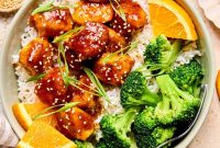 Crispy Spicy Orange Chicken with Sticky Citrus Glaze