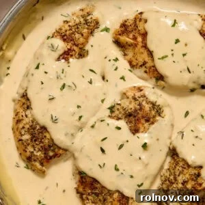 Creamy Garlic Parmesan Chicken Recipe 12 Pan with creamy garlic parmesan chicken.