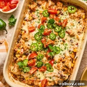Cheesy Taco Chicken and Rice Casserole 13 Finished taco chicken and rice bake